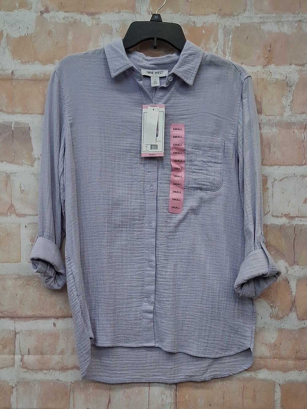NWT Nine West Light Lavender Button-Down Shirt